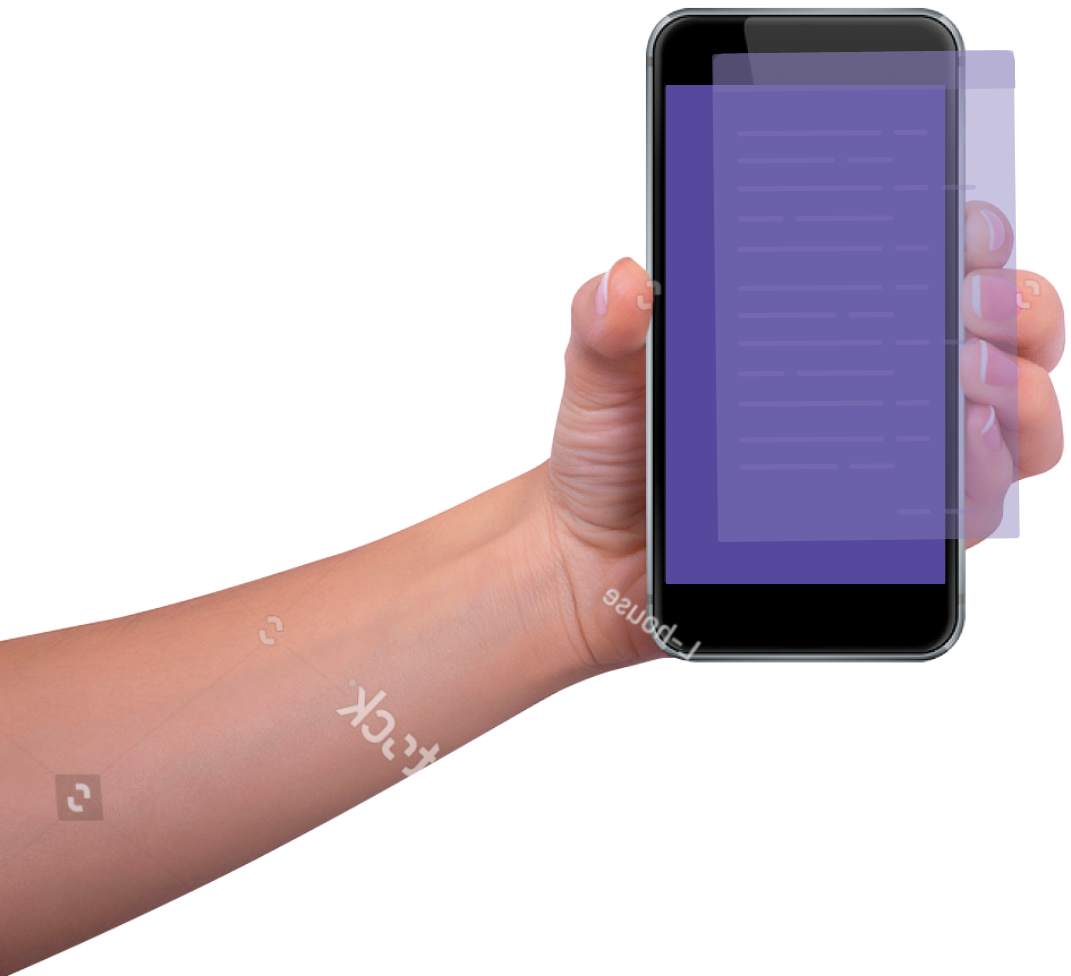Mão mostrando um aplicativo no telefone celular - Matera